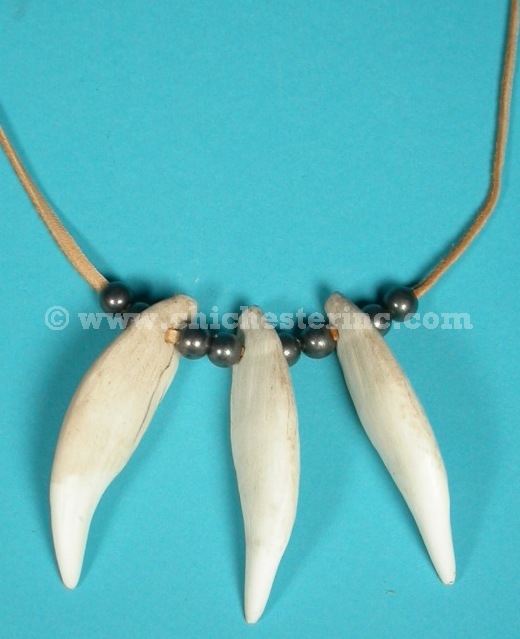 Mountain Man Bear Tooth Necklace, Black Bear Canine Necklace