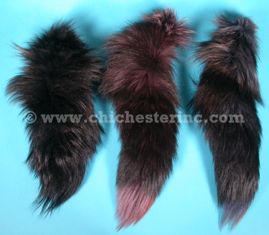 Size: 10-12 In. Length AuSable™ Fur Blue Fox Tail with Key Chain 1 Fox Tail 